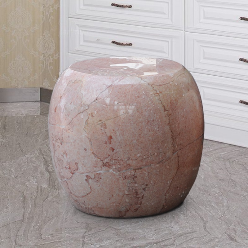 京好 大理石凳子 石桌凳子红玉石凳鞋柜浴室石凳庭院石凳摆件石雕