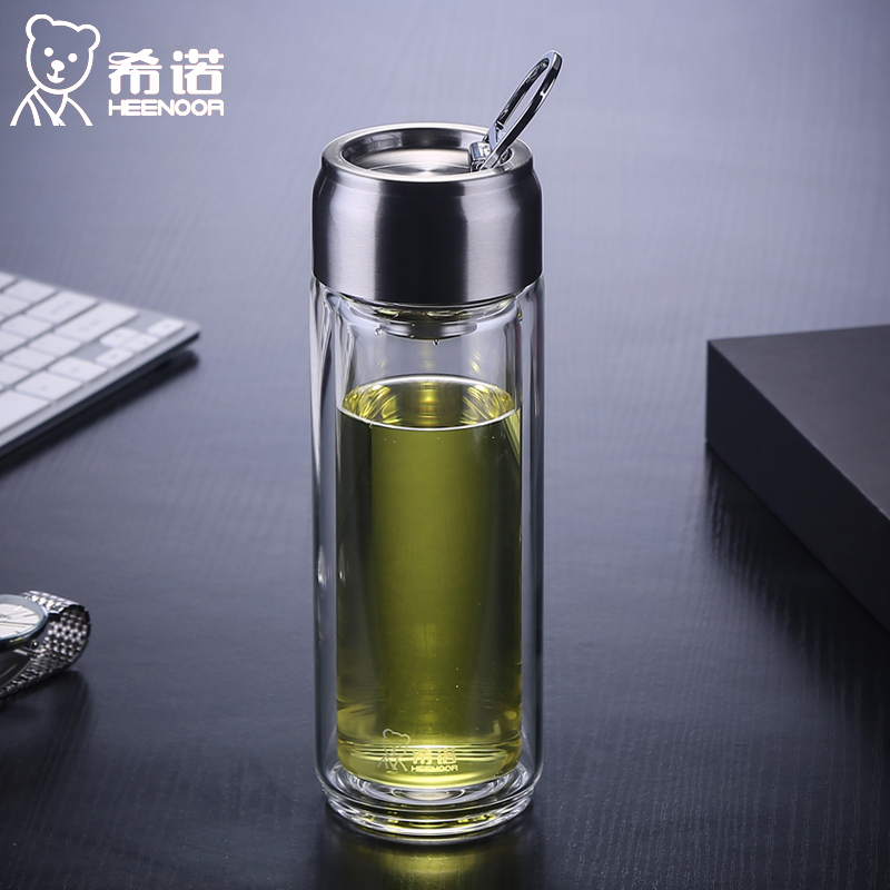 韩国网提400ml有所杯子便携过滤可爱玻璃杯