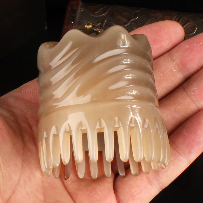 壮姑娘正宗牛角梳子头疗梳按摩头皮洗头梳头多功能通经络胖墩款男女