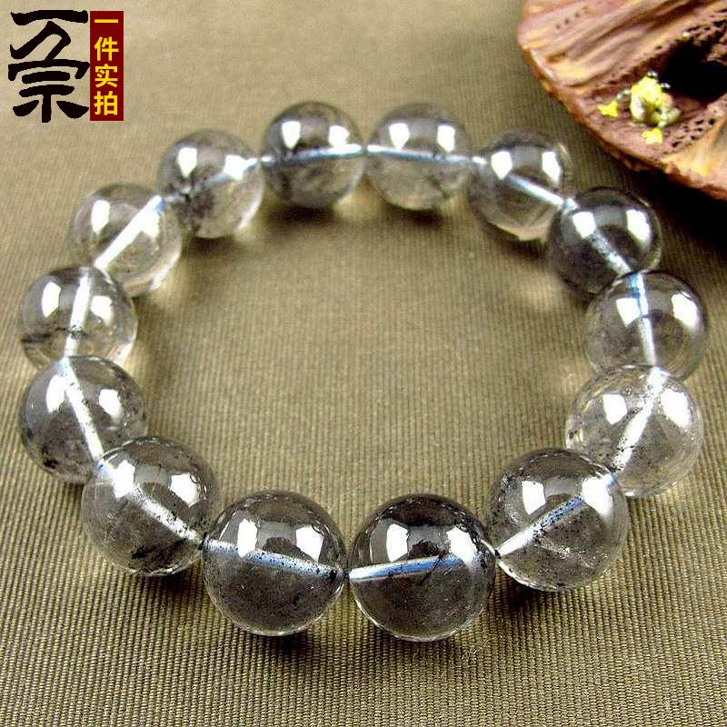 万宗一物一图16mm天然蓝幽灵水晶手链男手串佛珠