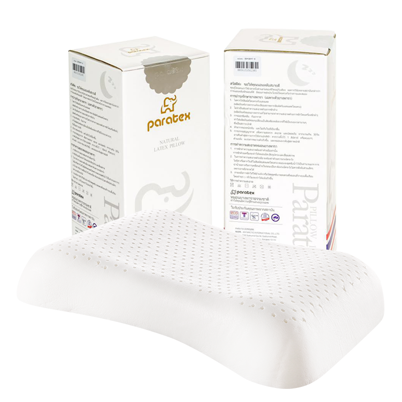 paratex 泰国原装进口天然乳胶枕头 枕芯 月牙形 94%乳胶含量 礼盒装
