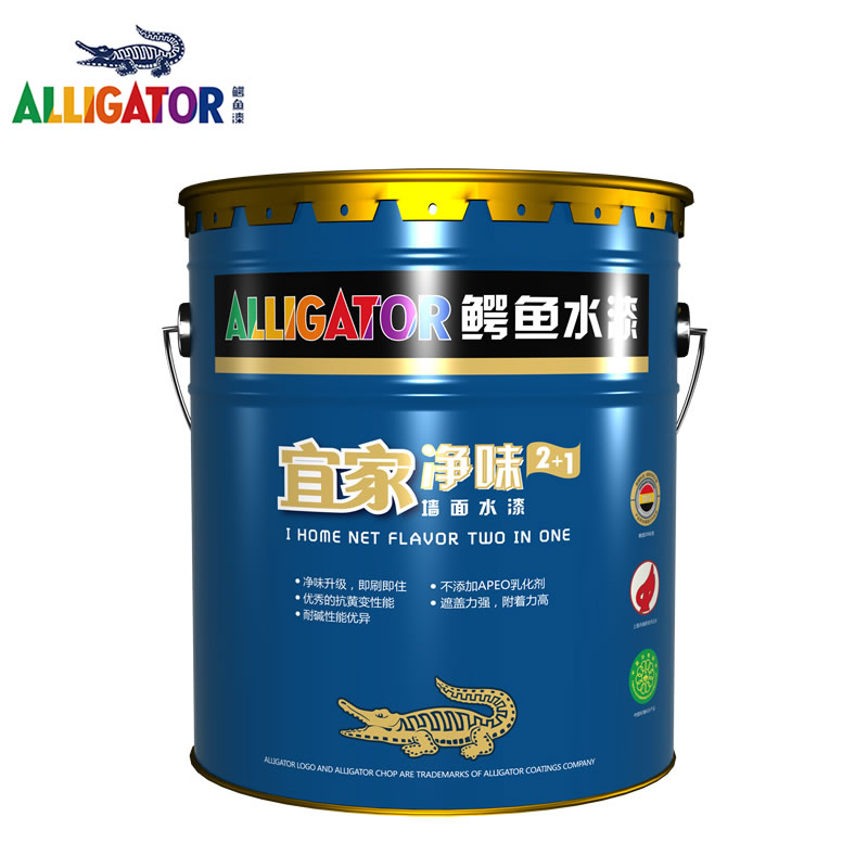 鳄鱼水漆 2 1净味墙面水漆 内墙乳胶漆 油漆涂料 墙面漆 面漆 白色