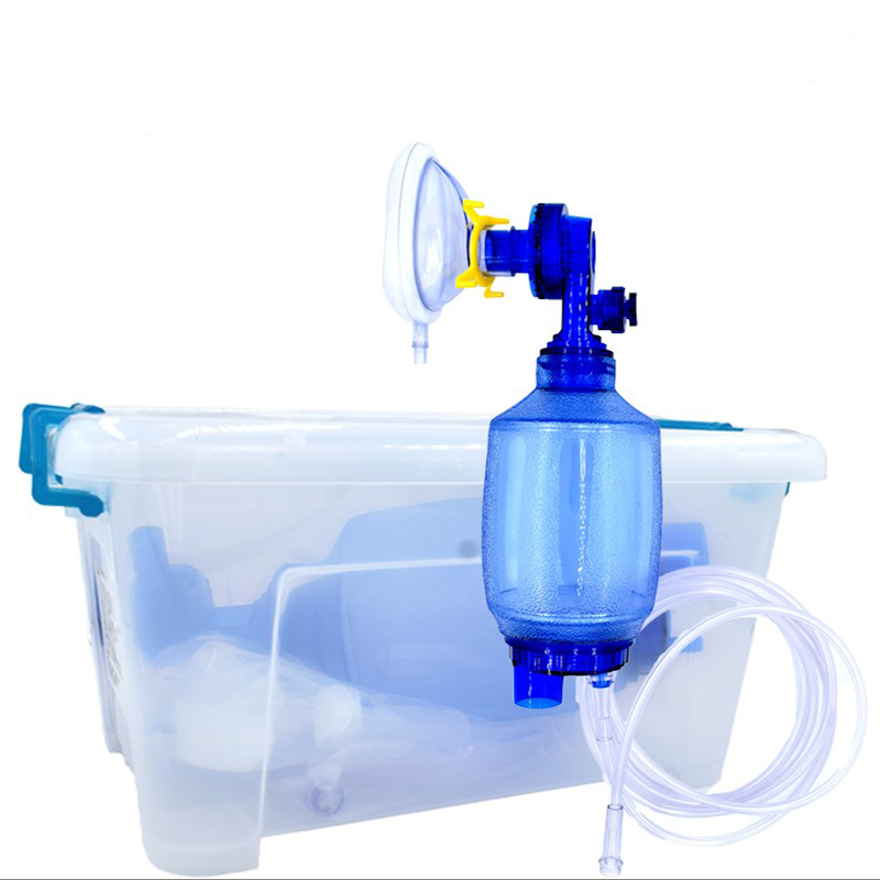 神鹿医疗医用简易呼吸器硅胶PVC简易人工急救复苏呼吸器呼吸气囊急救用苏醒球 成人PVC套装