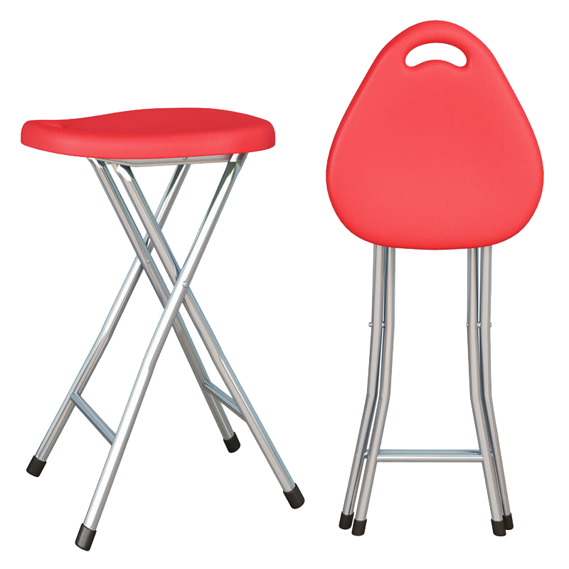 帅力 折叠凳子椅子 塑料办公电脑凳家用休闲手提小凳子 钓鱼凳红色SL1633D1