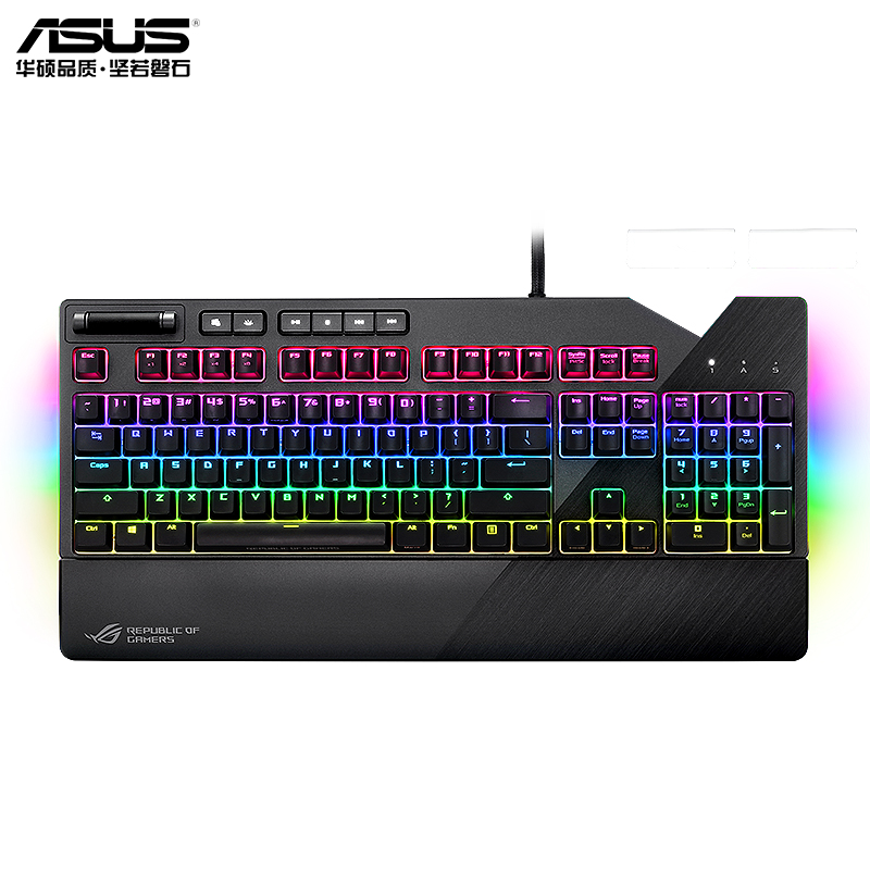 华硕(asus) rog strix flare 耀光 幻彩背光机械游戏键盘 吃鸡键盘