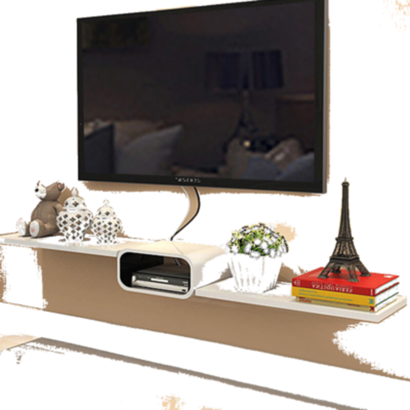 【钢琴烤漆 现货速发】机顶盒架子客厅墙上置物架壁挂电视墙柜搁板卧室隔板电视柜 C24-套餐D