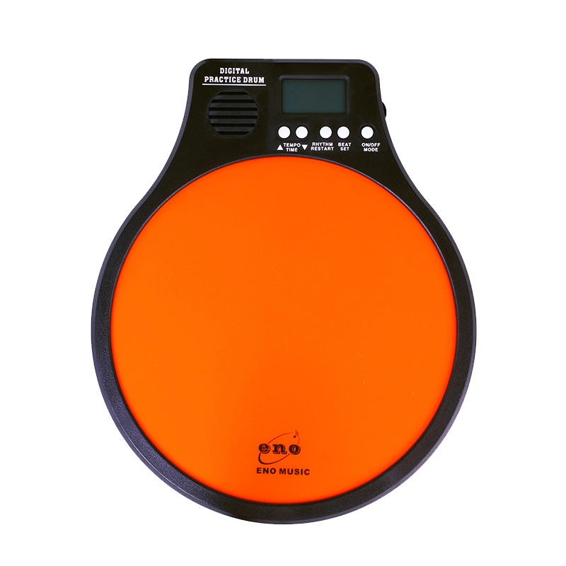 ENO 伊诺12寸哑鼓垫套装静音打击板架子鼓练习鼓节拍器三合一功能乐器 橙色哑鼓+普通套装