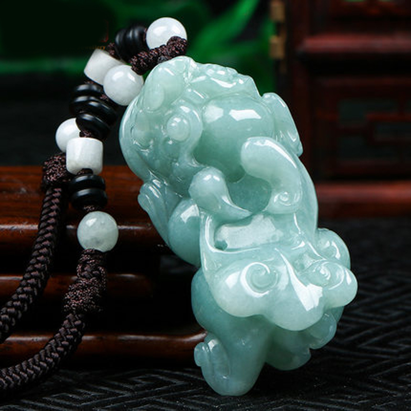 kerla玉貔貅吊坠男女款珠宝玉石a货翡翠如意玉貔貅情侣玉坠 玉 附证书