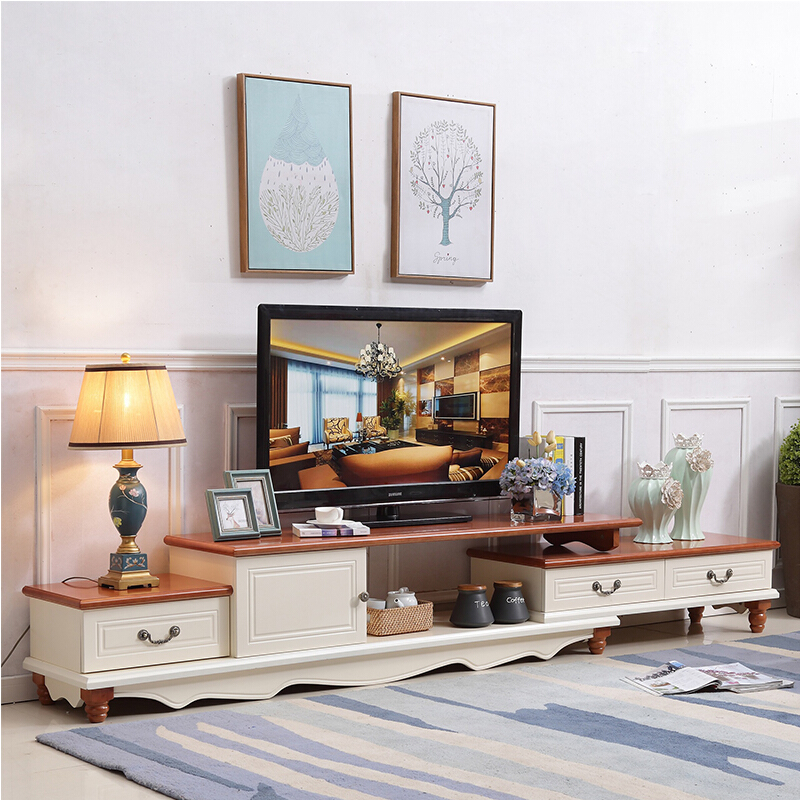 地中海实木电视柜伸缩客厅家具 地中海风格