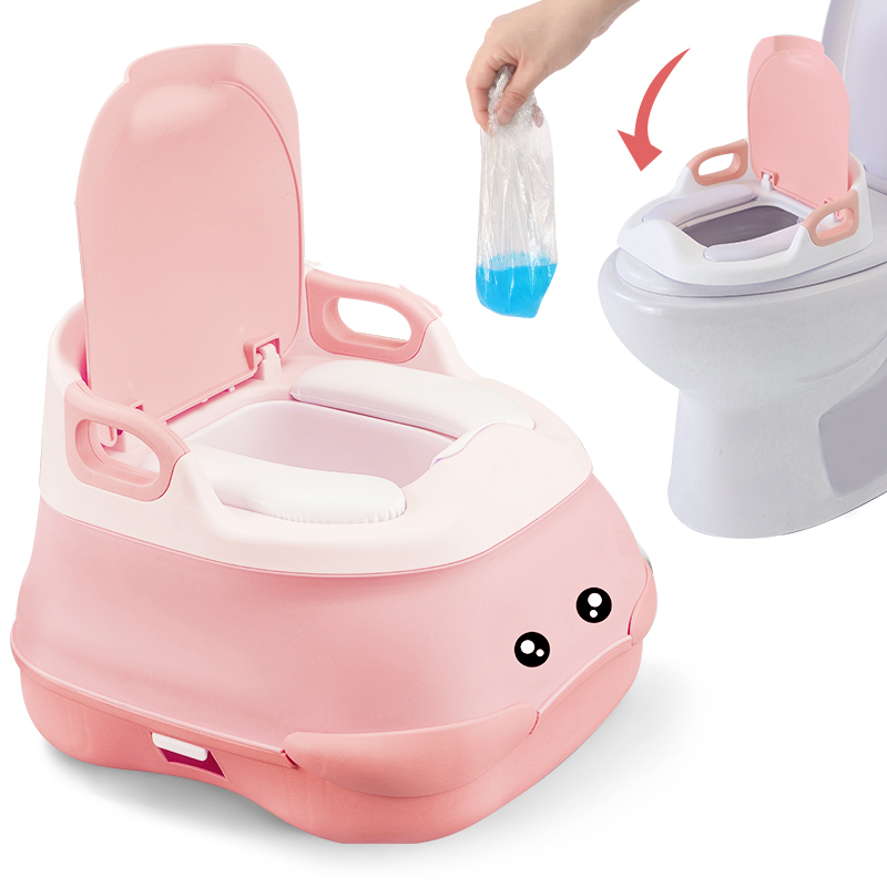 雅亲（YAQIN） 儿童宝宝坐便器凳可拆卸两用便盆圈尿盆马桶圈 樱花粉-马桶