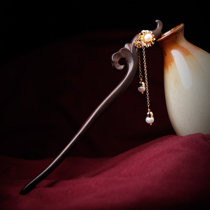 凤凰涅磐黑檀木发簪女古风木质簪子礼物汉服民族风新中式饰品步摇发钗