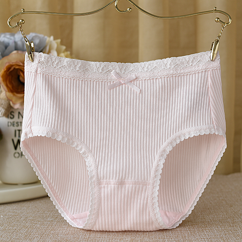 安优棉5条装女士内裤女纯棉中腰棉质面料不夹pp不卡裆透气包臀三角裤 J盒(肤色 淡蓝 淡紫 浅粉 白色) 2XL