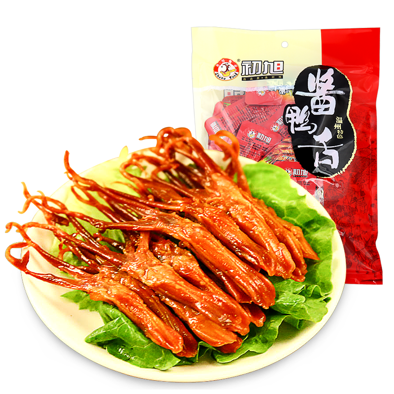 初旭食品（chuxufood）初旭醬鴨舌原味480g溫州特產獨立小包裝食品熟食鴨舌頭即食肉類