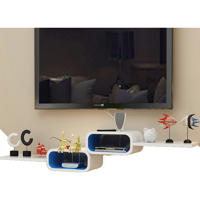 【钢琴烤漆 现货速发】墙上电视机顶盒置物架客厅影视墙柜墙面隔板卧室壁挂电视柜装饰架 套餐H