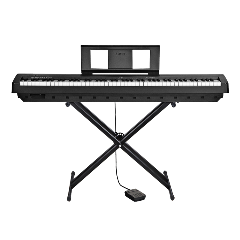 雅马哈（YAMAHA）P48/P145初学者电钢琴88键重锤儿童成年便携式智能电子钢琴家用 P-48主机+木架+单踏板+配件礼包