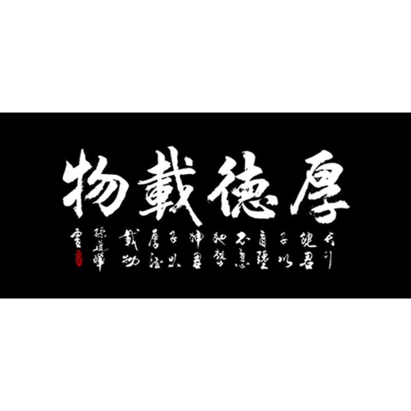 哈宝哈贝 【厚德载物】定做高清鱼缸背景纸贴纸字画3d浮雕龙图水族箱