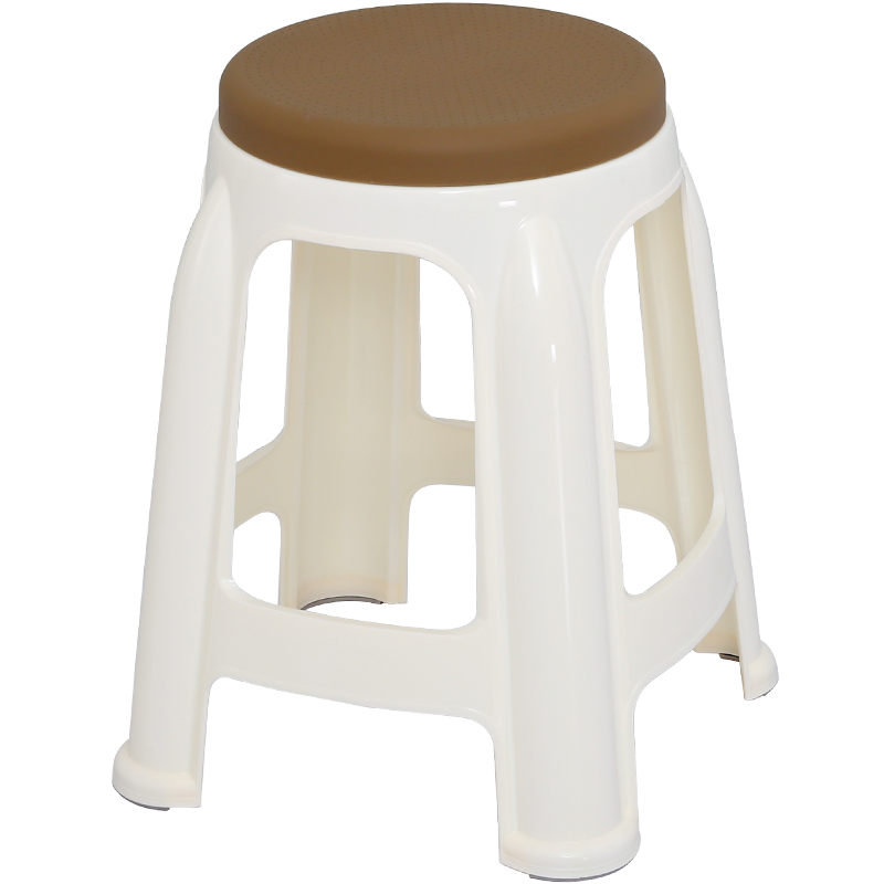 L&S【加厚耐磨高款】塑料凳子加厚圆凳休闲椅凳子餐凳套凳换鞋凳简易家用成年人高凳小板凳 【4把装】【灰,橘色,墨绿,粉红各一把】YK026