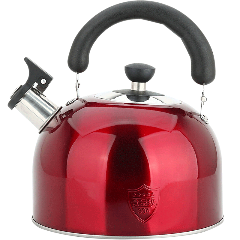 美厨（maxcook）烧水壶304不锈钢水壶 4L加厚鸣音 煤气电磁炉通用 酒红色欧式系列 MCWA560