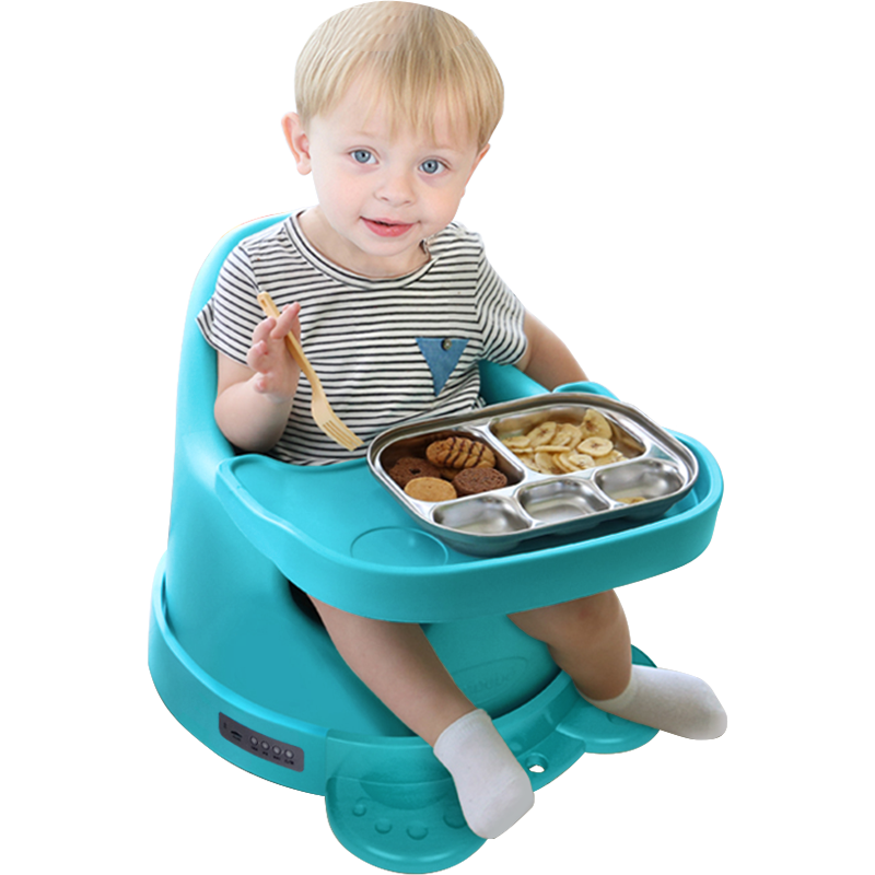 anbebe 安贝贝多功能宝宝餐椅便携式婴儿学坐椅儿童吃饭桌椅座椅沙发椅 蓝餐椅(音乐版)礼包(6件套)