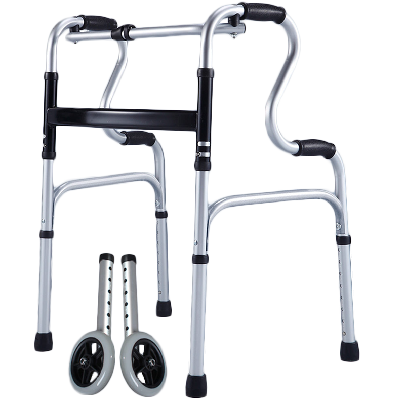 雅德 加固老人拐杖助行器带轮助步器 铝合金助行架11 两用8207j