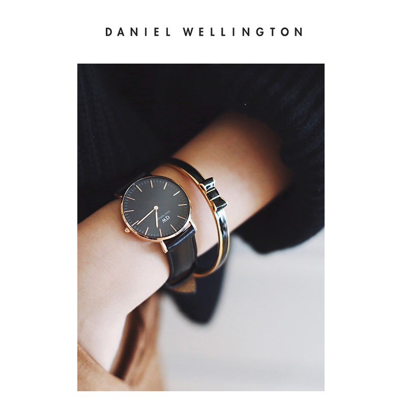 丹尼尔惠灵顿（DanielWellington）[部分爆品5折]DW手表男石英男士手表简约腕表 生日礼物送男友 36MM棕皮带银色黑盘DW00100142