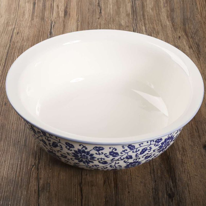 陶玲珑 加厚青花瓷陶瓷和面盆发面揉面盆加深家用洗菜盆不沾陶瓷和面盆 青花款 口径30cm