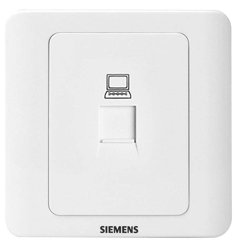 SIEMENS 西门子 开关插座 超五类电脑网络面板插座 86型暗装面板 远景雅白色