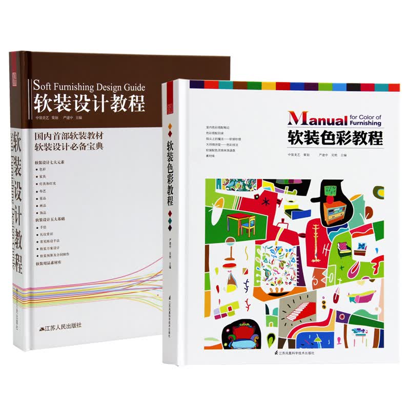 预售 软装色彩教程+软装设计教程套装 严建中室内软装设计素材教程配色
