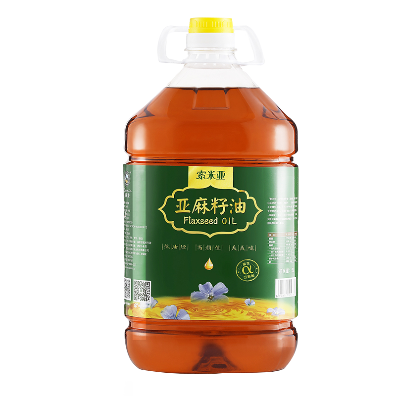 索米亚宁夏 亚麻籽油5L 低温压榨一级 胡麻油适用于孕妇月子食用油