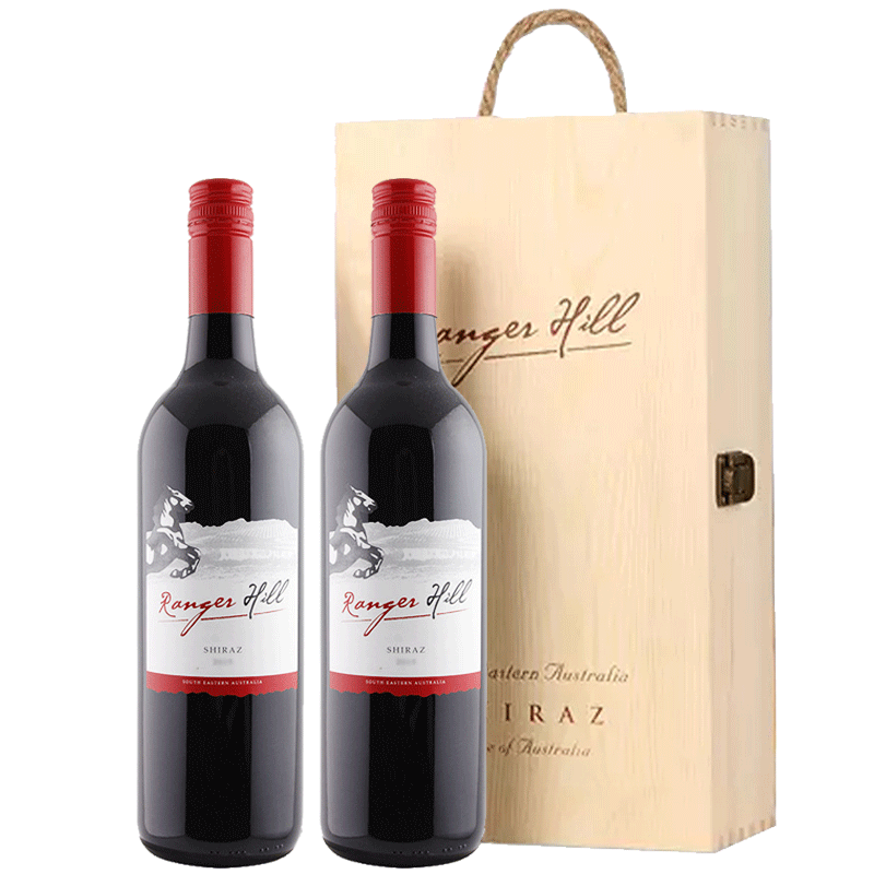 瑞吉山(ranger hill)澳洲进口红酒 伯顿酒庄瑞吉山西拉干红双支礼盒