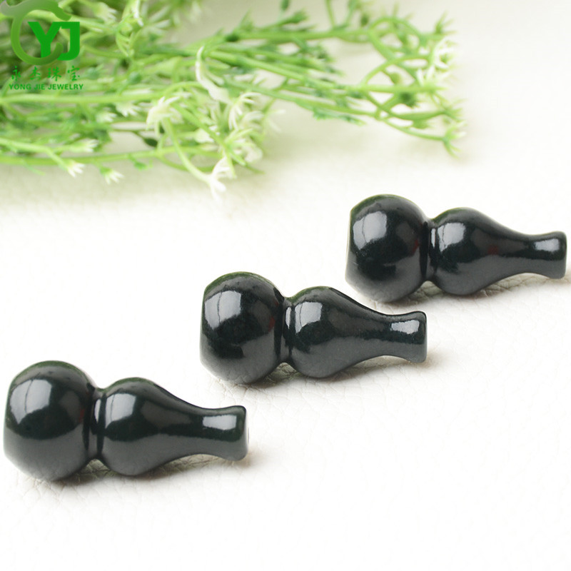 永杰手工制作玉石青玉竹节玉器玉石烟嘴葫芦烟嘴送长辈礼物带证书 青玉葫芦烟嘴