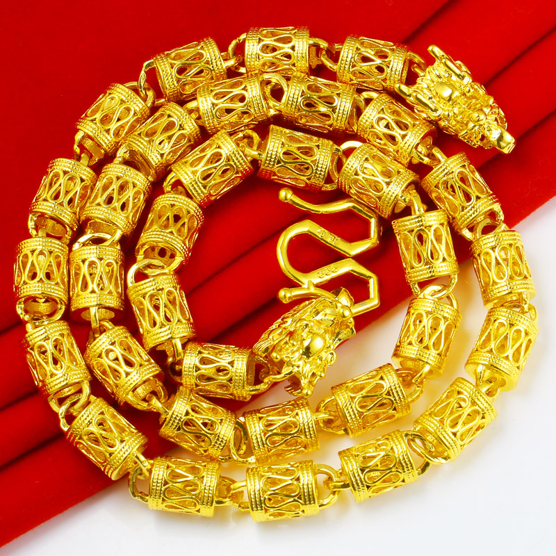 千影珠宝黄色金项链男士男款空心灯笼链子粗大重仿真首饰仿金仿越南