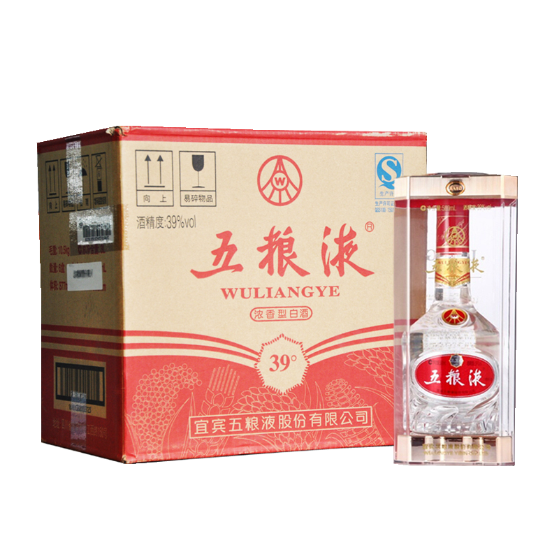 WULIANGYE 五粮液 39%vol 浓香型白酒 500ml*6瓶 整箱装