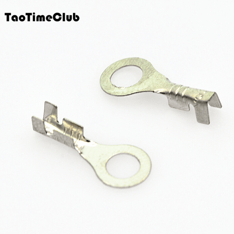 taotimeclub dj431冷压端子 接线端子铜开口鼻裸端头连接器 接线片 4.