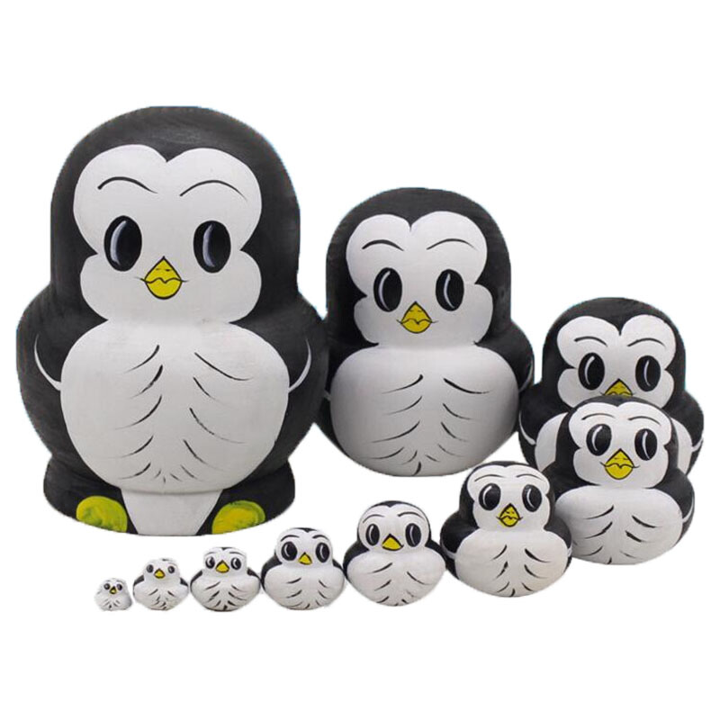 全光辰(quanguangchen)套娃俄罗斯套娃卡通小动物套娃玩具10层风干