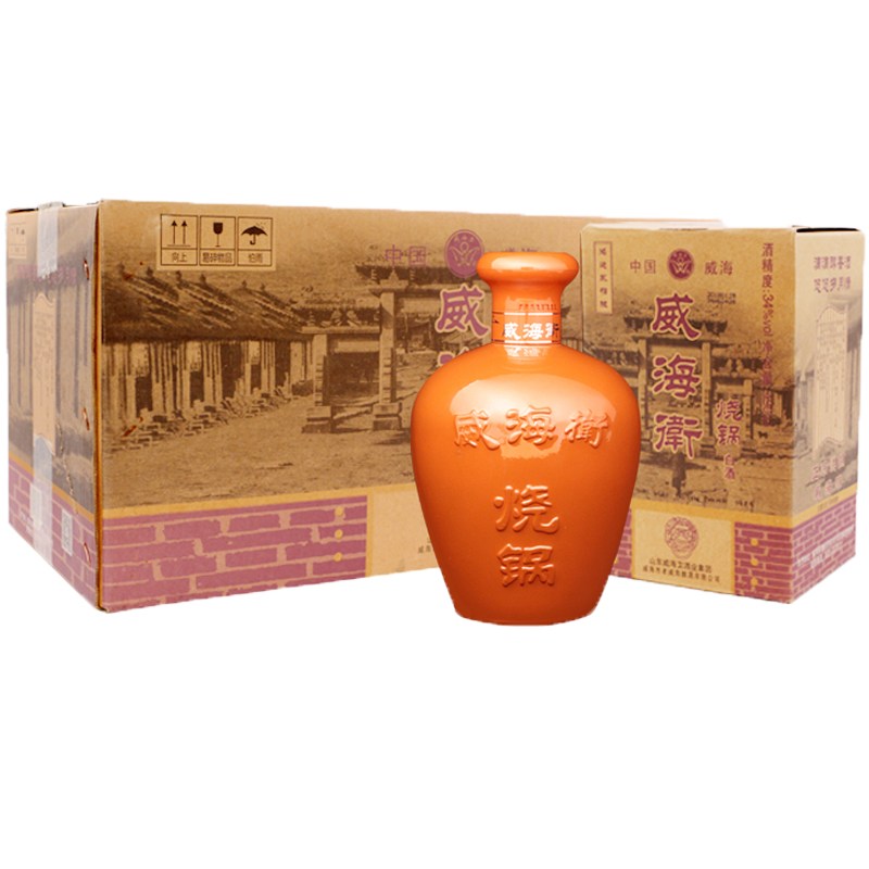 威海卫34度1+1烧锅490ml国产白酒浓香型 34%vol 490mL 6瓶 整箱6瓶