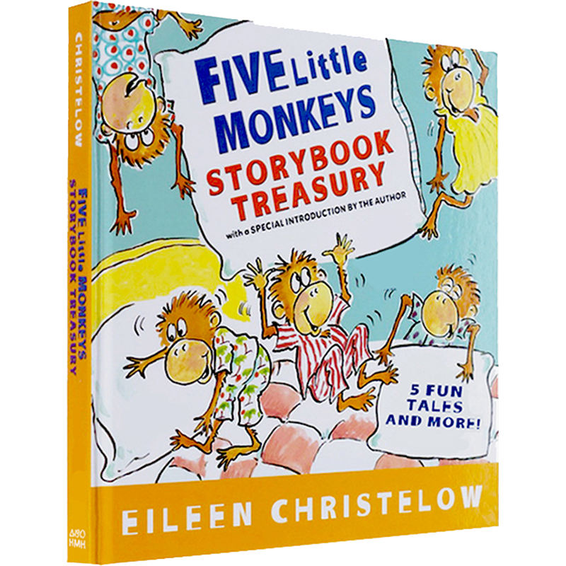 The Five Little Monkeys 五只小猴子英文原版 5个故事精装合辑 廖彩杏书单 儿童精装绘本故事书 jumping on the bed