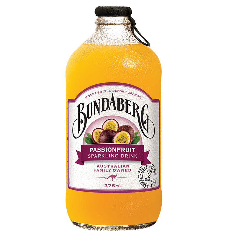 澳洲进口 Bundaberg宾得宝百香果味含气苏打水饮料 碳酸果味汽水饮料375ml