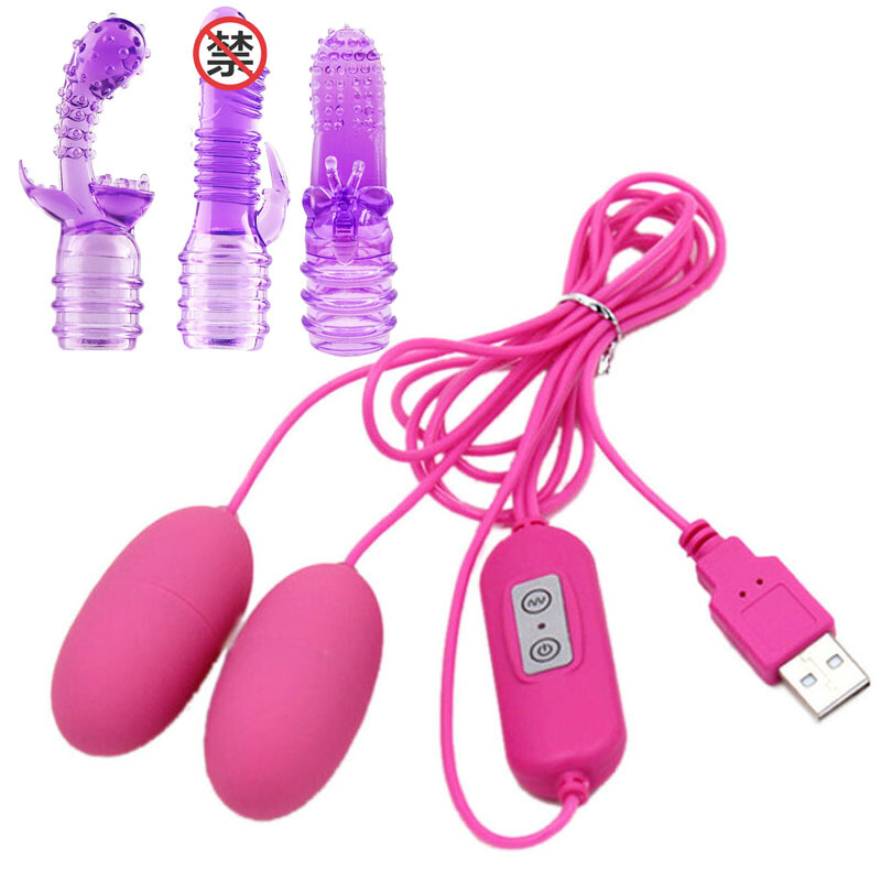 久爱（Jiuai） 女性自慰器  夫妻情趣用品USB震动跳蛋女用秒高潮快乐棒  成人性用品 双跳蛋粉色+头套三款