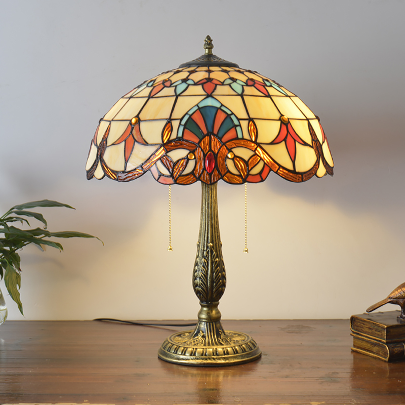 台灯浪漫结婚庆巴洛克蒂凡尼灯具创意装饰台灯 16英寸巴洛克-新款底座