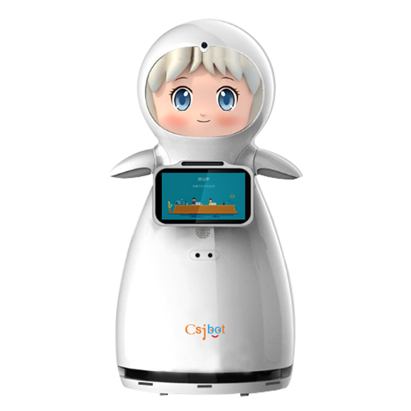 长颈猫智能商用机器人 远程遥控互动公共服务机器人适用于商场幼儿园