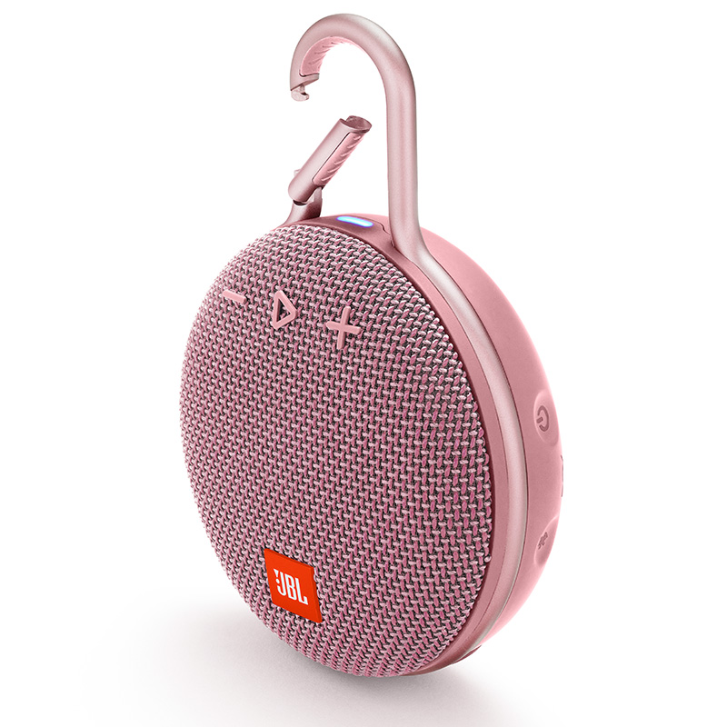 JBL CLIP3 无线音乐盒三代 蓝牙便携音箱+低音炮 户外音箱 迷你音响 防水设计 儿童在线学习 居家教育 淡粉色