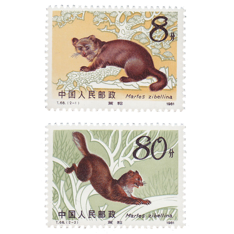 昊藏天下  邮票收藏 t字系列邮票 z t68 紫貂