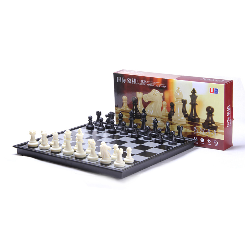 友邦国际象棋黑白色磁性可折叠便携培训教学用棋有说明书？