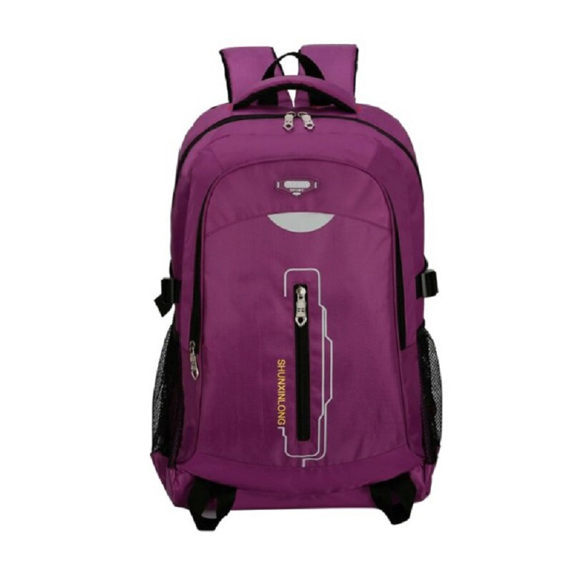 范哲亚休闲旅游学生黑色双肩包运动大容量出差旅行背包防泼水男商务包女 004紫色