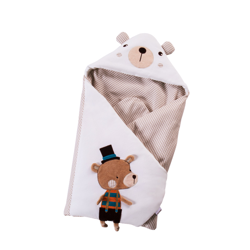 AUSTTBABY 婴儿抱被 纯棉新生儿包被睡袋可拆洗套装 佛罗伦萨/棉花芯