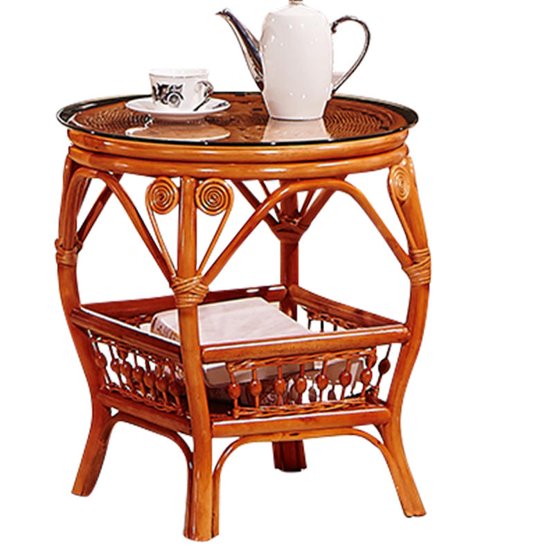 奥莱嘉 藤椅三件套客厅阳台洽谈椅休闲椅子小几桌咖啡围椅靠背椅欧式客厅家具腾椅 常规色小茶几