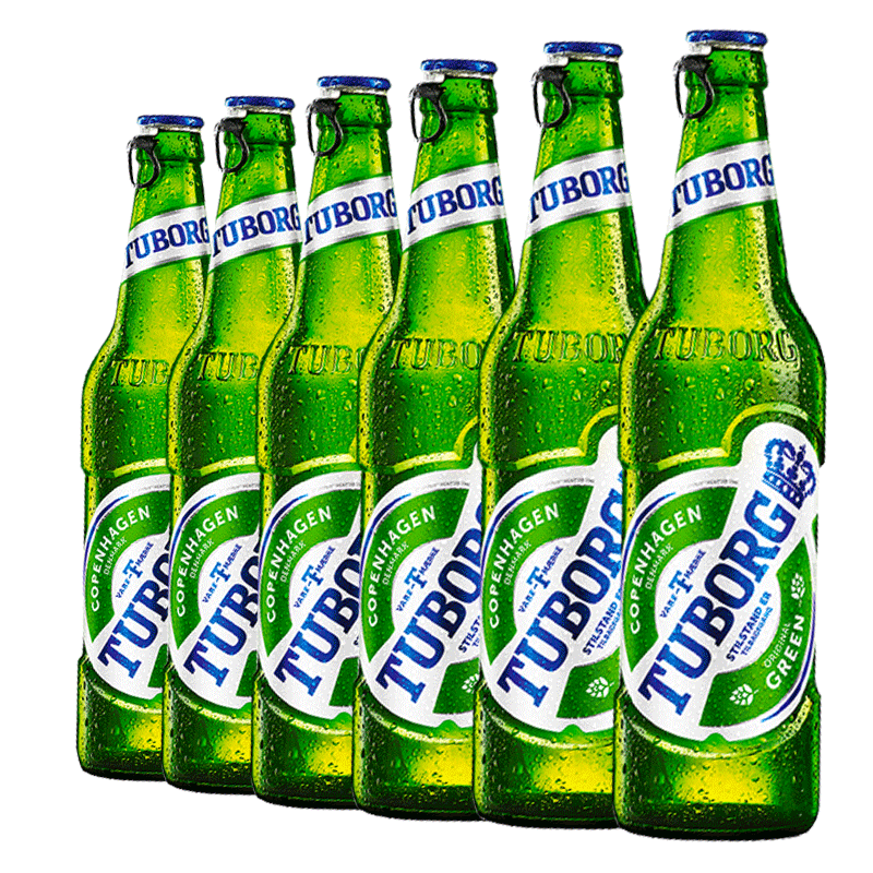 嘉士伯乐堡啤酒(tuborg)拉环盖小瓶装啤酒330mlktv啤酒 6瓶330ml