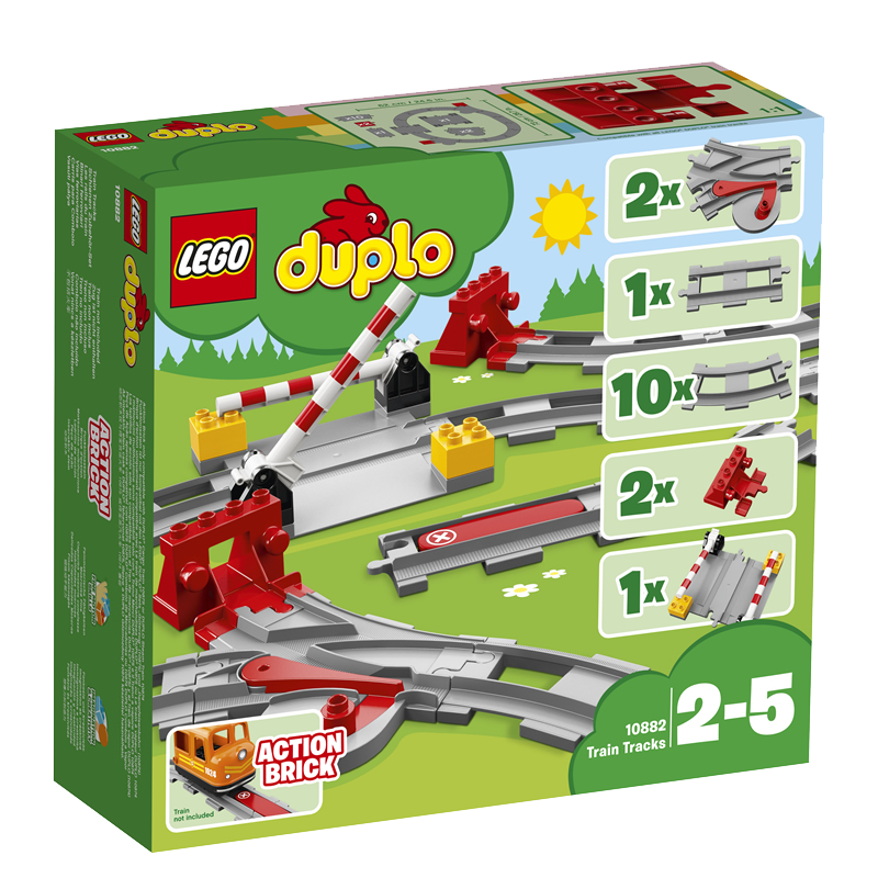 拍2件 乐高(LEGO)积木 得宝DUPLO 10882 火车轨道 2-5岁+ 儿童玩具 幼儿大颗粒早教 男孩女孩生日礼物