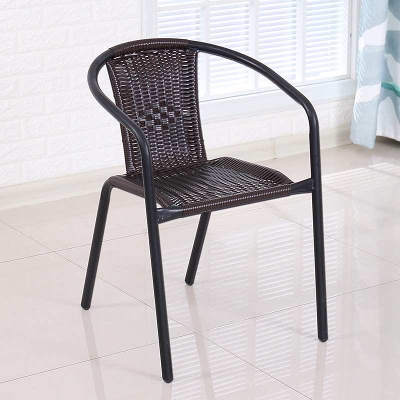 典辉家用塑料椅棋牌麻将椅餐椅办公电脑椅单人靠背椅子围椅户外仿藤椅